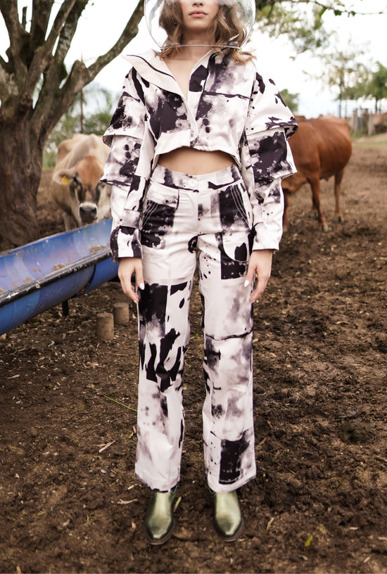 Plume White Cow pant